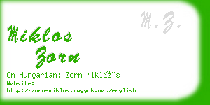 miklos zorn business card
